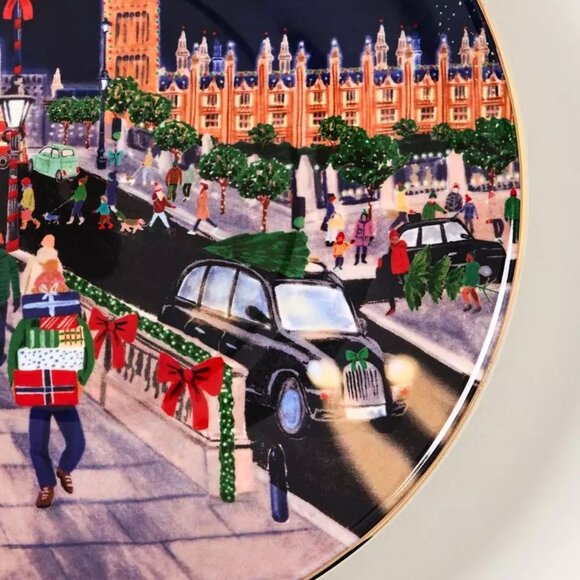 Anthropologie Holiday In The City Dessert Plate London 2025 Stoneware New - Picture 5 of 7